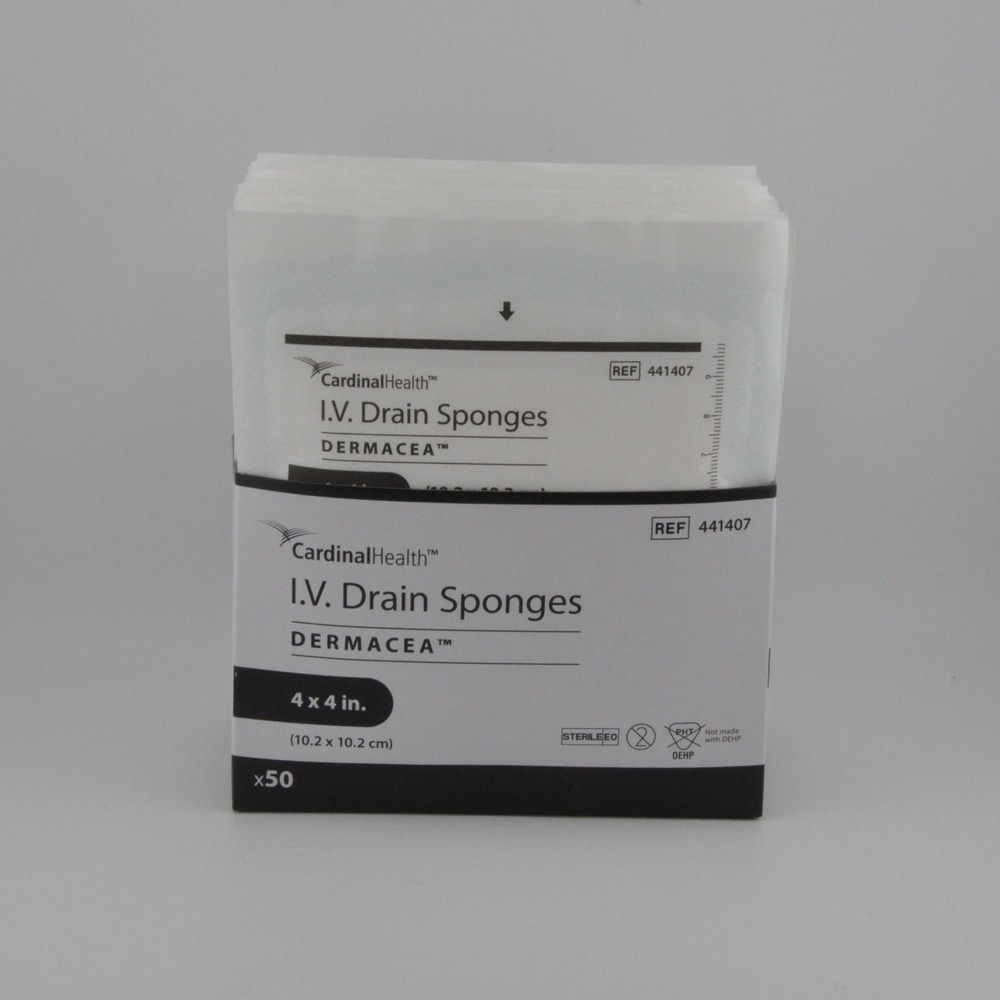 Case of Cardinal Health IV Drain Sponges 4x4‎ Sterile Dermacea 50ct x 12 Boxes